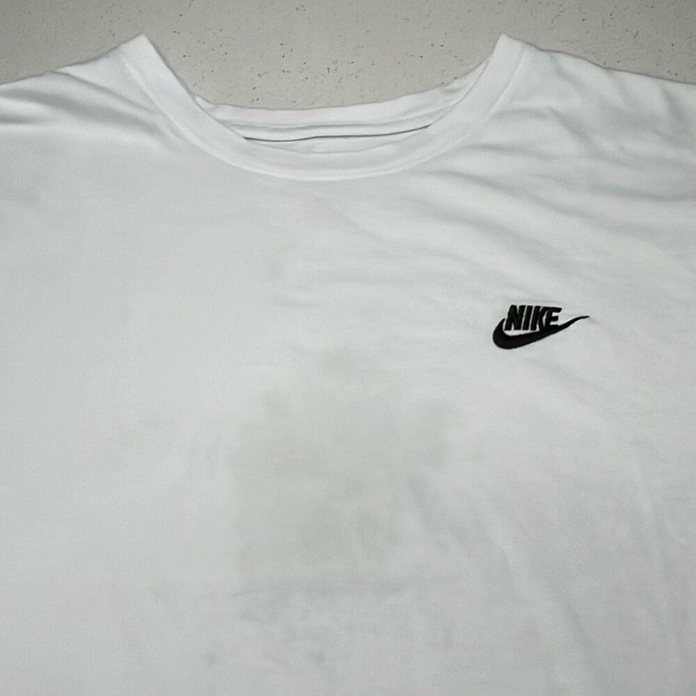 Nike Tee White Embroidered Logo T Shirt Tall 3XL 3XLT Mens Short Sleeve Cotton
